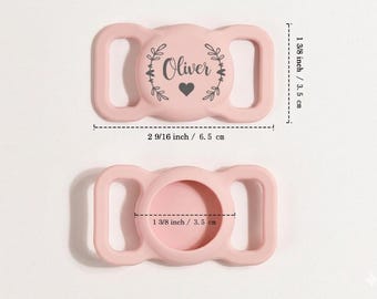 Pet Apple Air Tag Holder for Dog Collar Personalized Engraved Airtag Case Silicone Pet Collar Holder AirTag Dog Collar Cover Dog Tag Collar