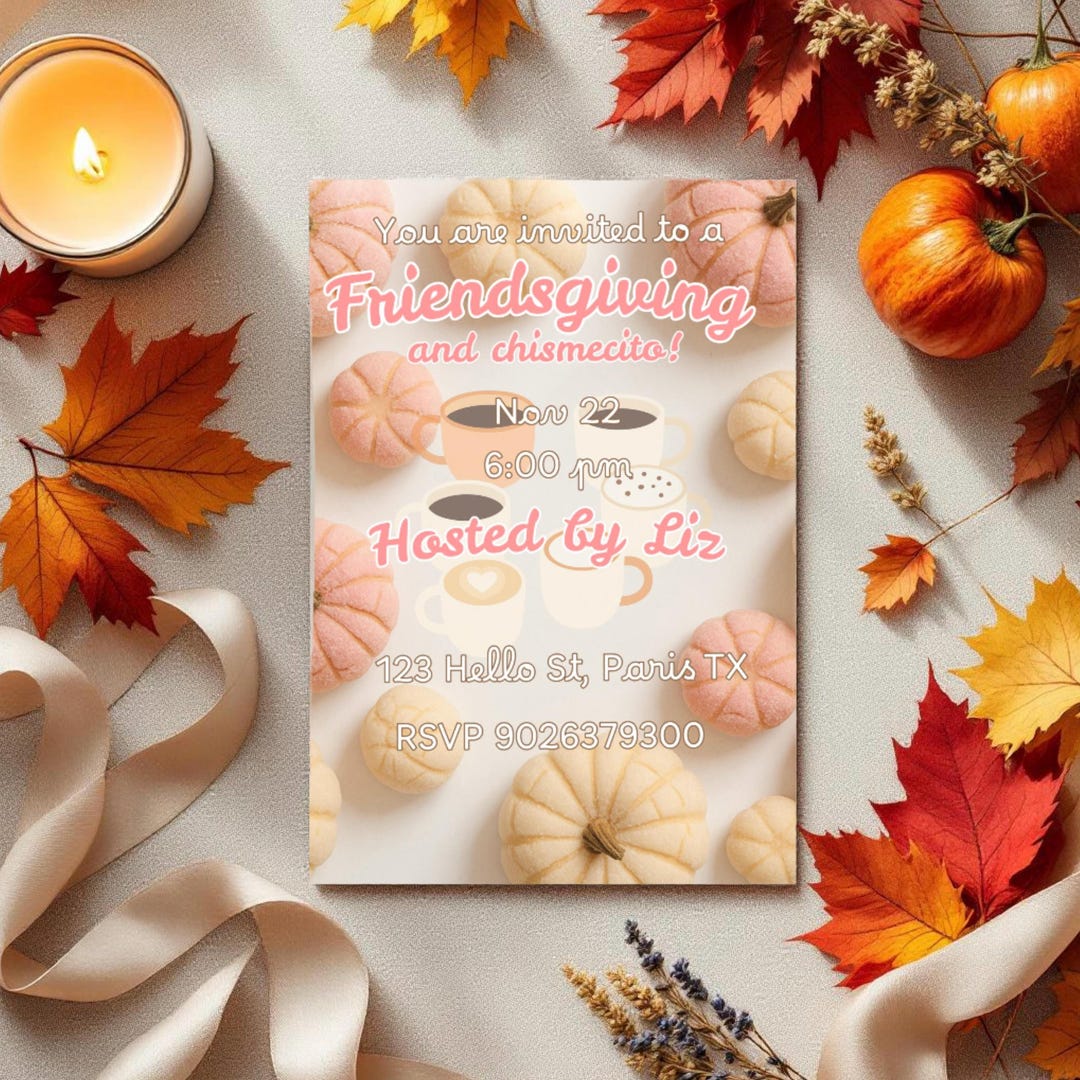 Friendsgiving Invitation Template - Etsy