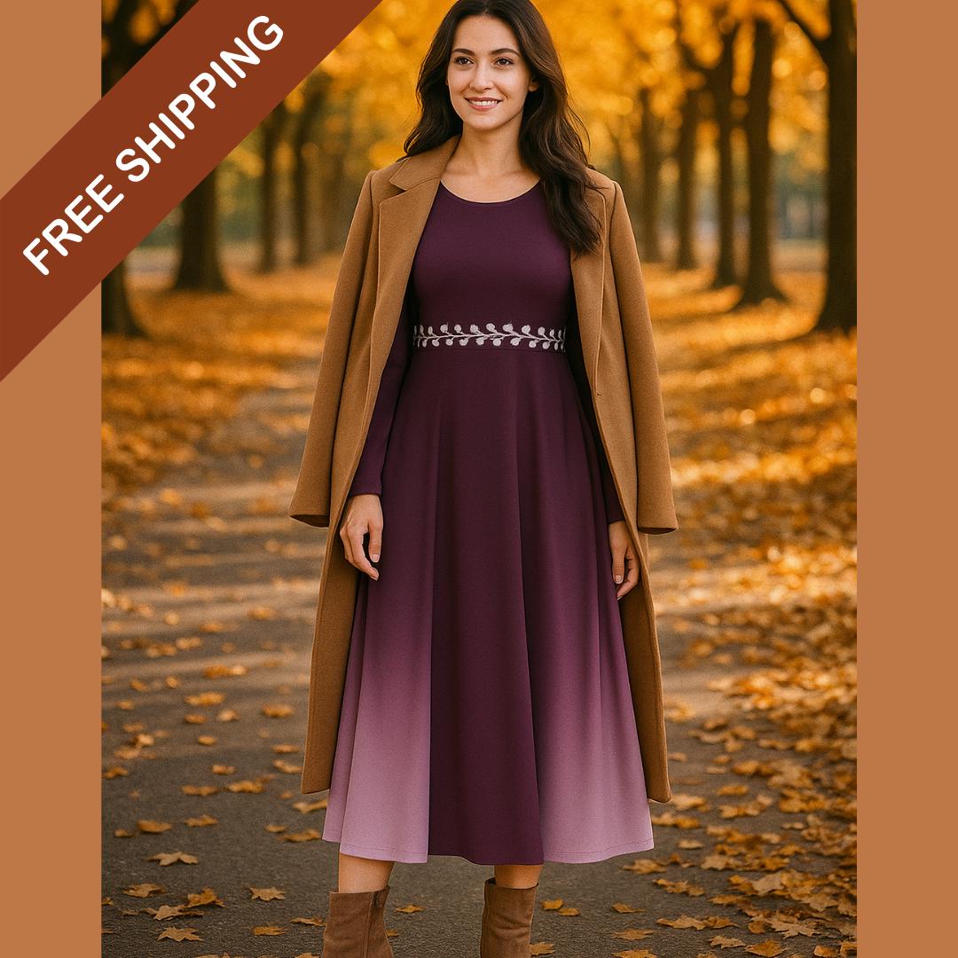 Ombre Autumn Dress - Etsy