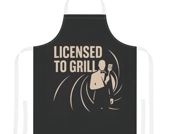 Delantal con licencia para asar: regalo de chef maestro de barbacoa