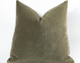 Funda de almohada de terciopelo verde salvia: Cojín decorativo Euro Sham