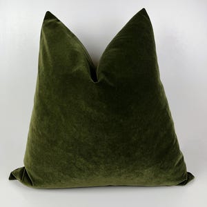 Dark Green Velvet Pillow Cover, Khaki Green Velvet Throw Pillow, Green Euro Sham for Bad Arrangement, Decorative Pillows, Luxury Velvet