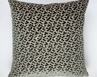 Luxury Leopard Print Velvet Pillow Cover, Designer Cushion