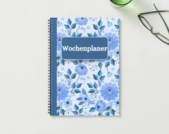 Planner floreale blu