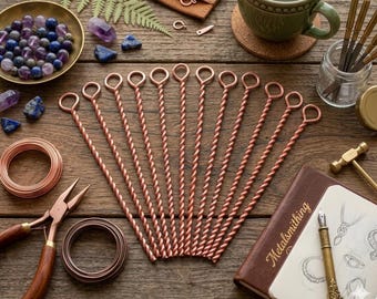 12 (twelve) Electroculture Copper Rods Copper Garden Stakes Electro, 5/32" x 5" 99.9% Pure