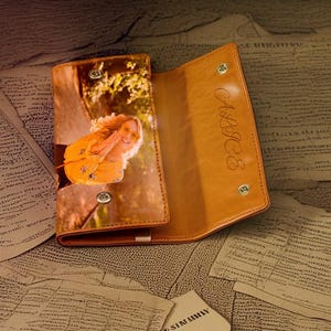 Cartera de piel de vaca personalizada hecha a mano, billetera de cuero auténtico para él, billetera de regalo única para él, regalo navideño único para él