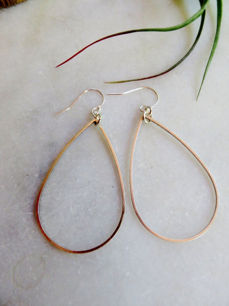 Redpeonycreations Minimalist Jewelry Boho Simple Silver Teardrop Earrings