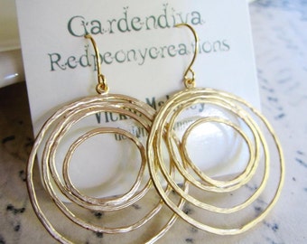 Hoop Earrings, Gold Matt Circle, Everyday Earrings, Simple Classic Jewelry, Redpeonycreations
