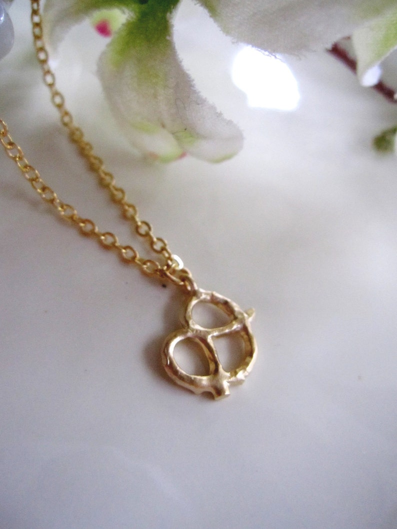 Gold Pretzel Necklace Minimalist Jewelry Snack Food Jewelry Etsy