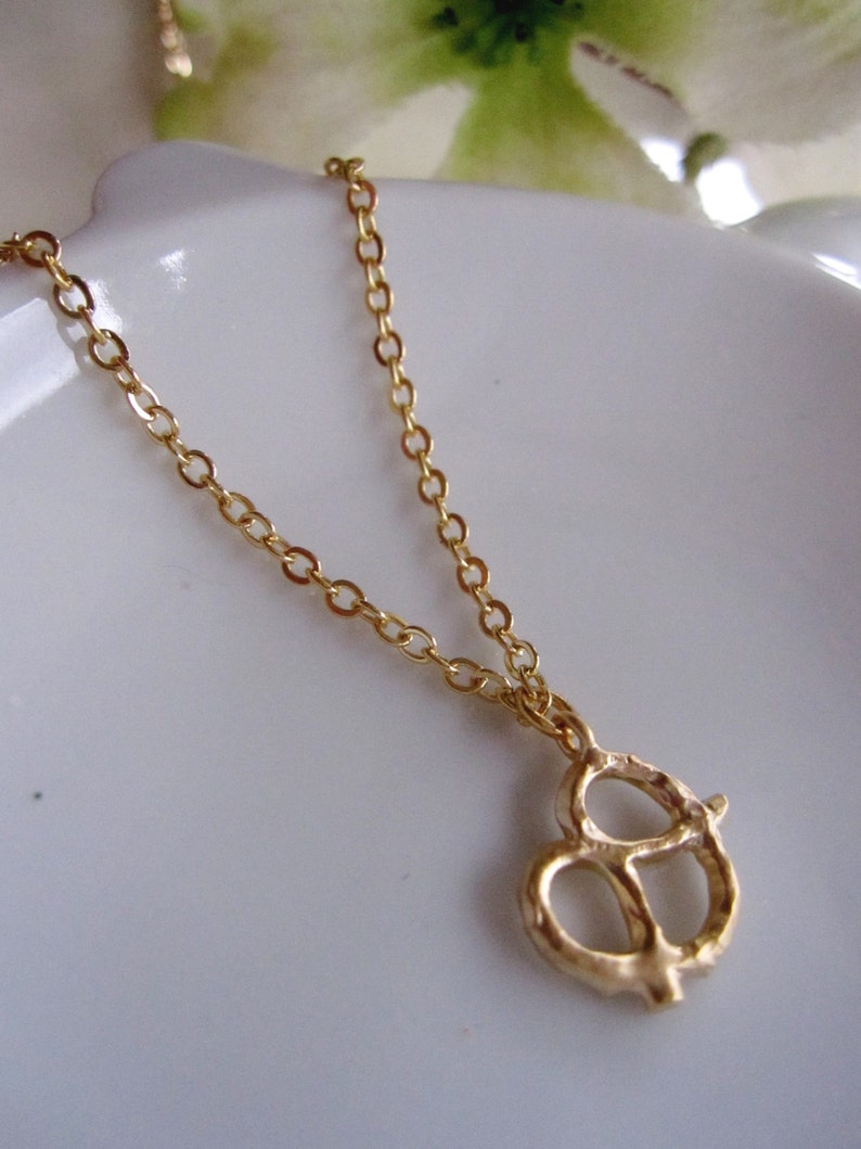 Gold Pretzel Necklace Minimalist Jewelry Snack Food Jewelry Etsy