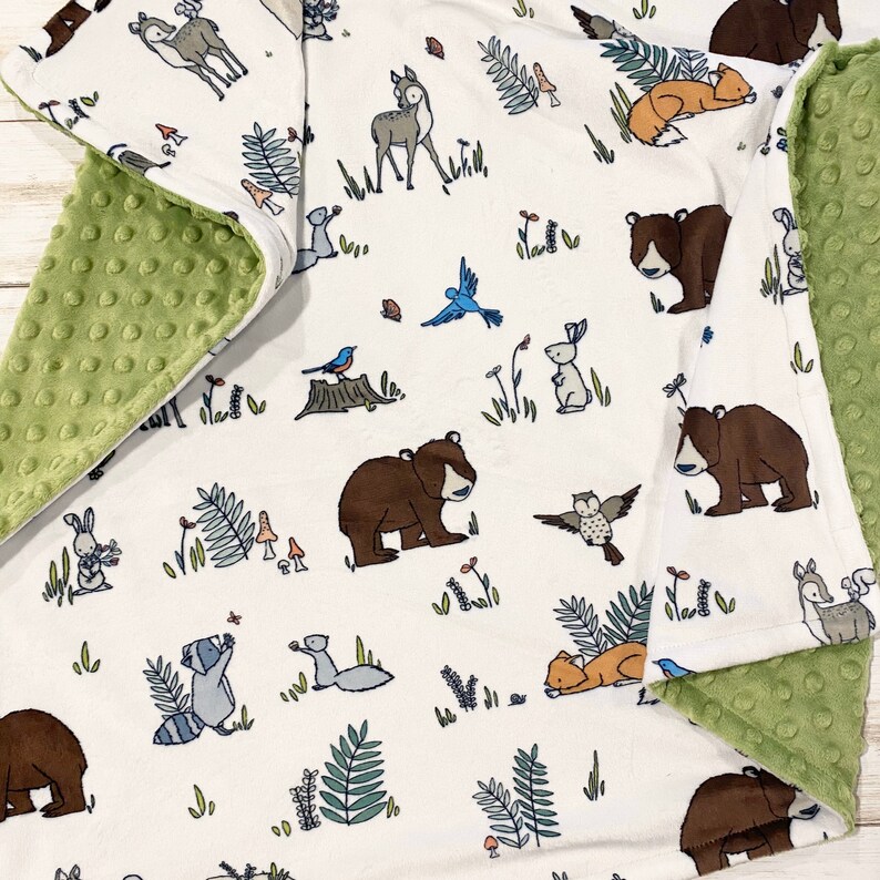 Personalized Baby Blanket Woodland Animals Forest Animals Etsy