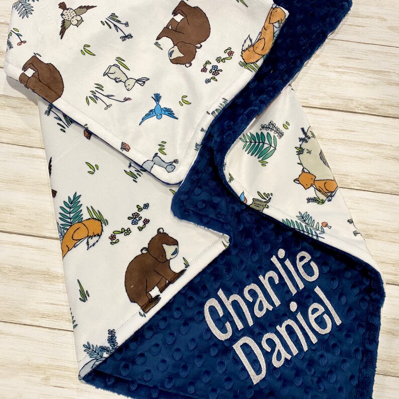 Personalized Baby Blanket Woodland Animals Forest Animals Etsy
