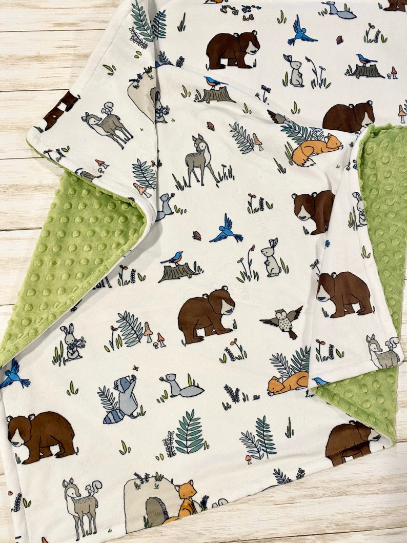 Personalized Baby Blanket Woodland Animals Forest Animals Etsy