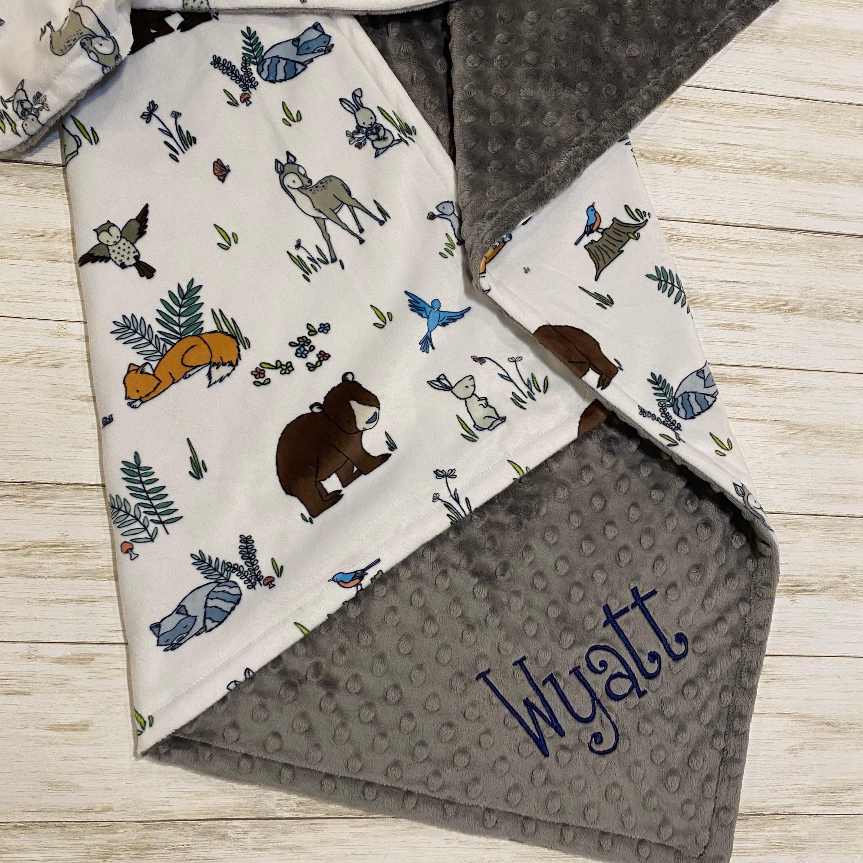 Personalized Baby Blanket Woodland Animals Forest Animals Etsy