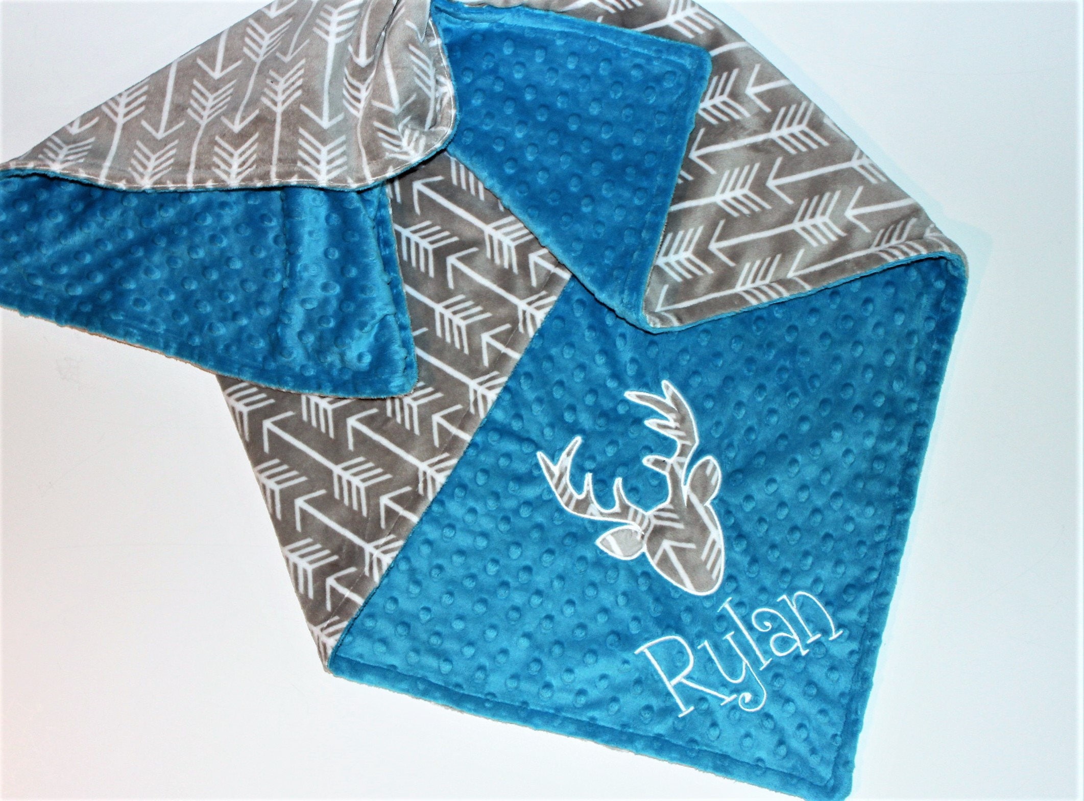Personalized Baby Boy Blanket Deer Head Blanket Arrows | Etsy
