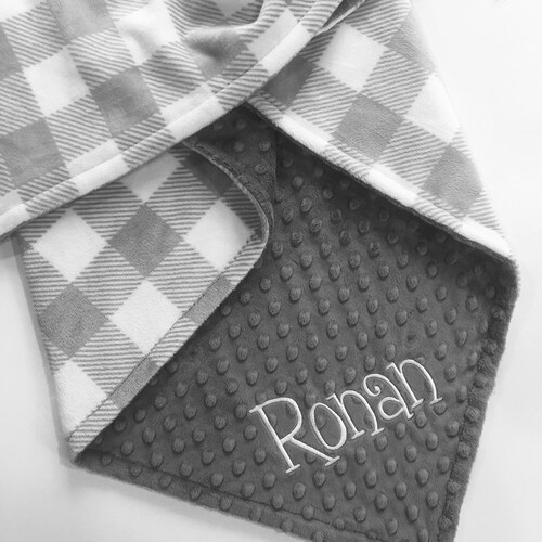 Buffalo Plaid Minky Baby Blanket Personalized Buffalo Plaid Etsy