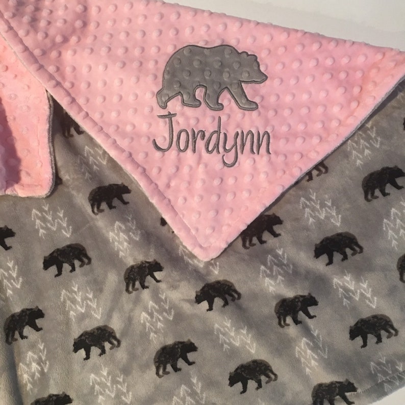 PERSONALIZED Super Soft BEARS Double Minky Baby Blanket Etsy