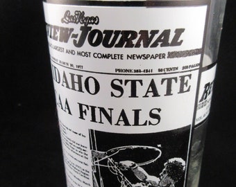 Runnin Rebels NCAA Finals Las Vegas Review Journal Drinking Glass March 1977