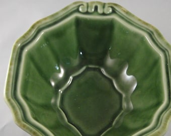 Green Ceramic Bowl Swirl Tab Handle - Soup or Small Serving - 3 available