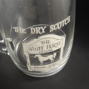 The White Horse Cellar Dry Scotch Clear Glass 2 Cup Pitcher