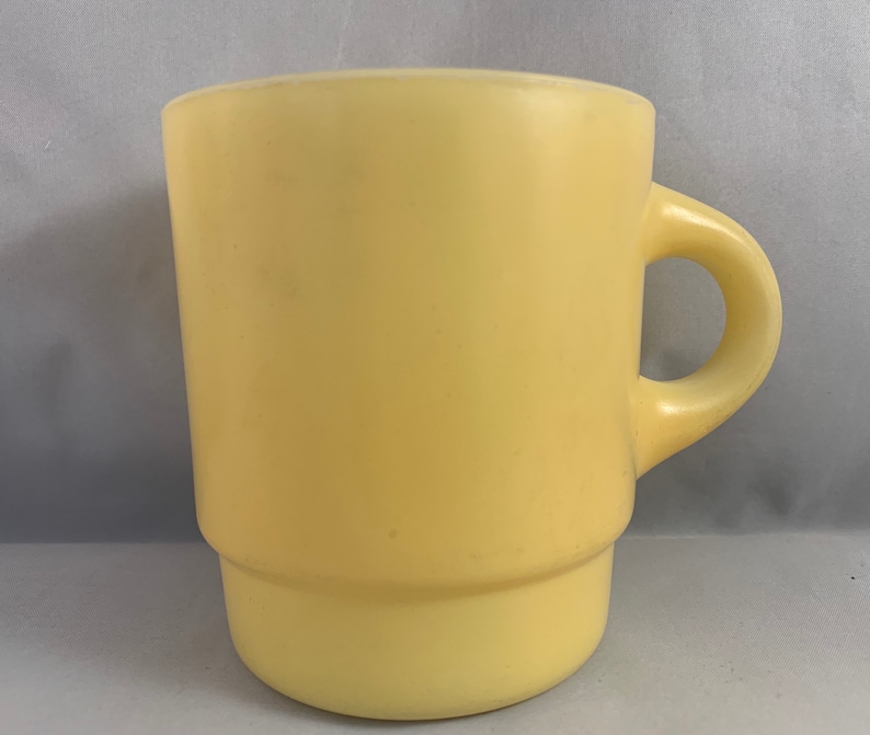 Fire King Yellow Glass Mug Etsy