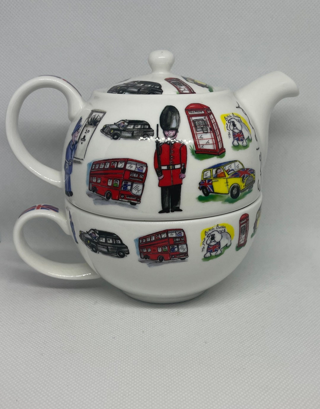 Mini Teapot and Cup Great Britain England Tour James Sadler Etsy