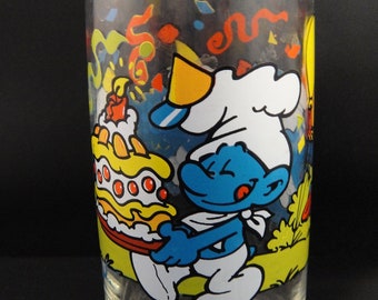 Baker Smurf Character Glass From Wallace Berrie 1983