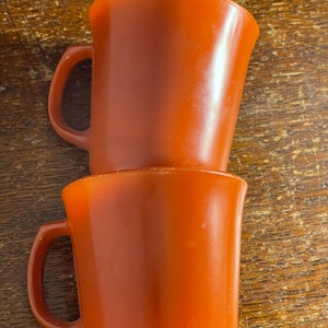 Pyrex/Corning Milk Glass Mugs Brown Floral Design