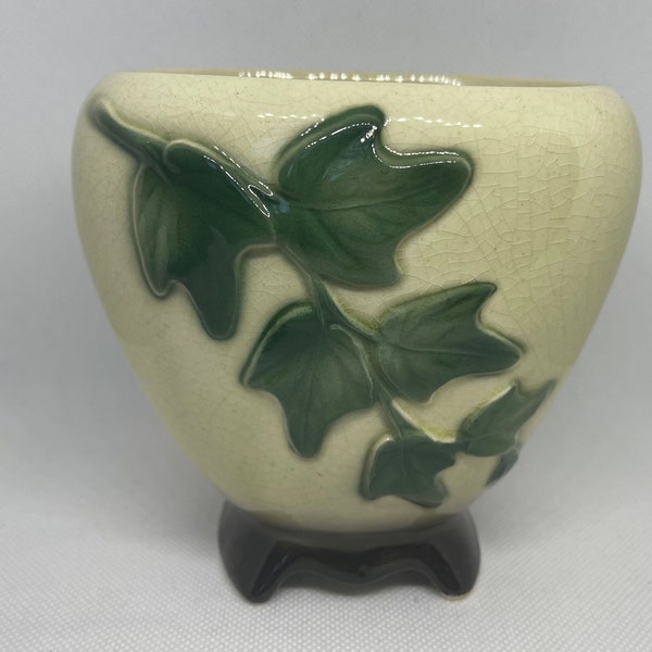 Ivy Pattern Royal Copley Planter or Vase Crackled Crazed Glaze