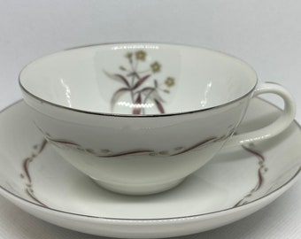 Tea for Two -2 Teacups with 2 Berry Bowls Veronica Pattern
