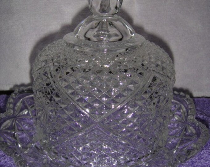 Avon Crystal Butter Dish and Lid Vintage Etsy