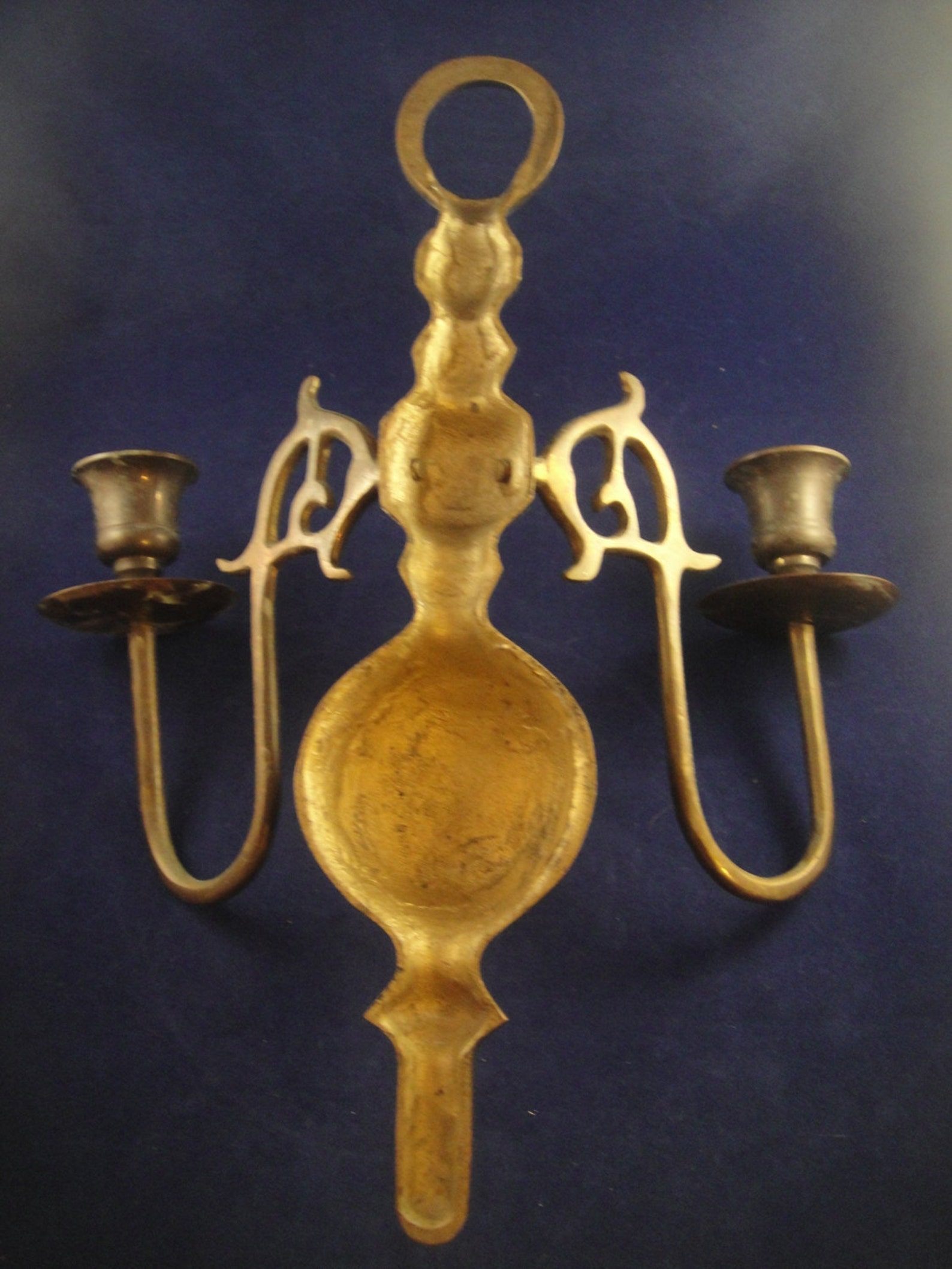 Brass Candelabra Wall Hanging for Two Candles Etsy