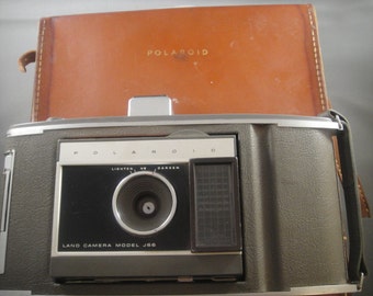 Polaroid J66 Land Camera and Leather Case