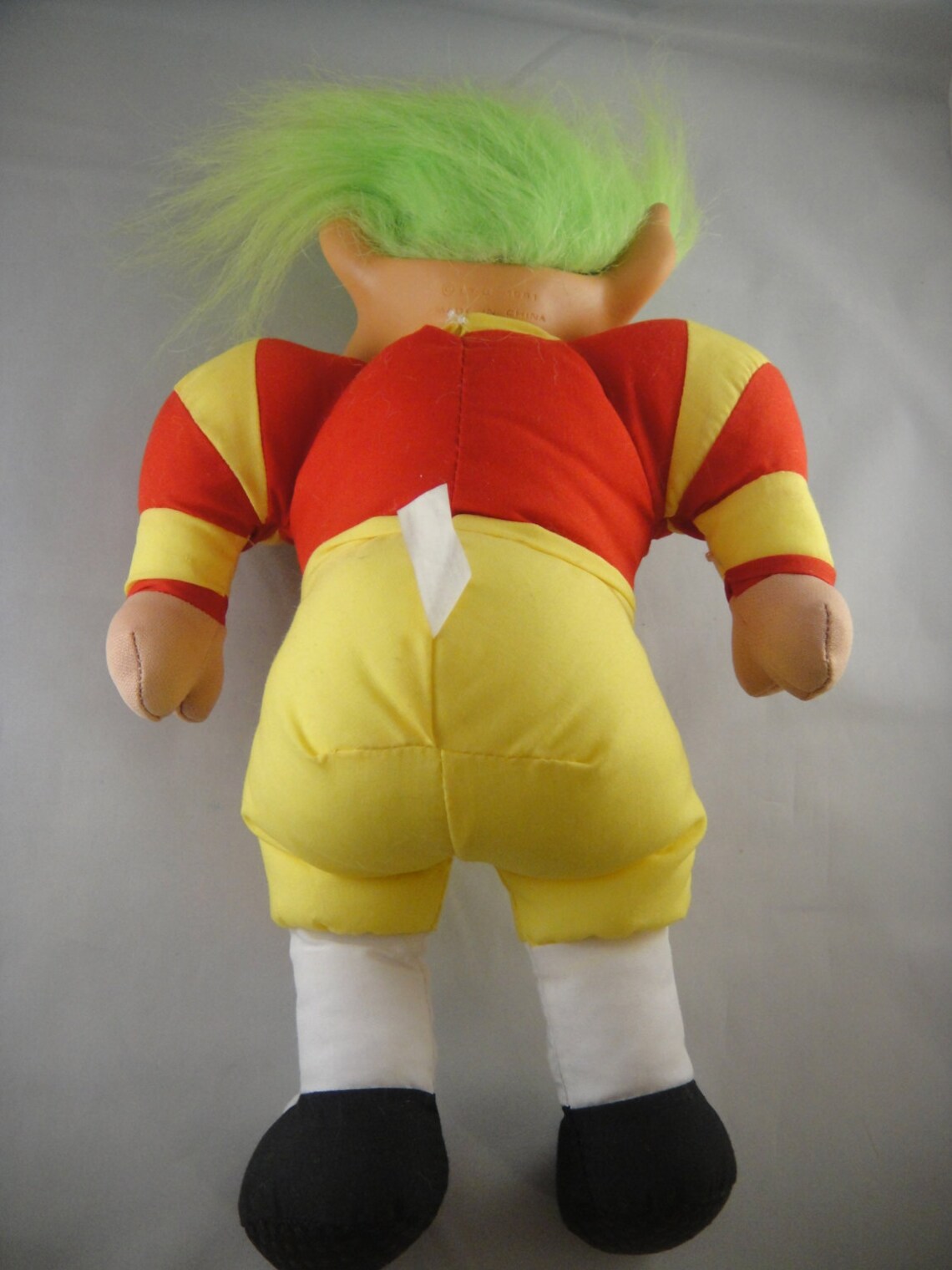 Troll Plush Football Player 11 Red and Yellow Uniform Green Etsy