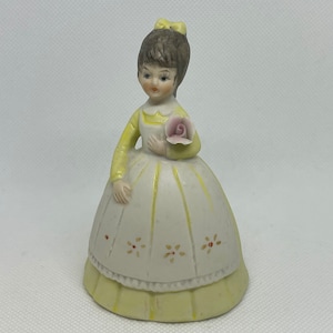 Porcelain Bell Girl Figurine Yellow Dress