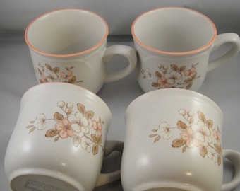 Peachwood Pattern by Country Ware Genuine Stoneware 4 cups Japan
