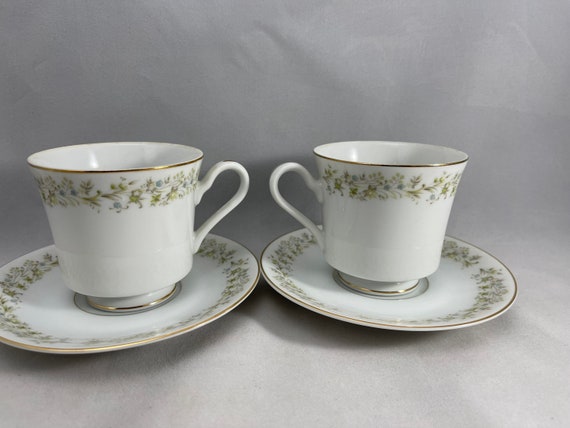 China Cup and Saucer Set of Two H Fine China Marie Pattern Japan