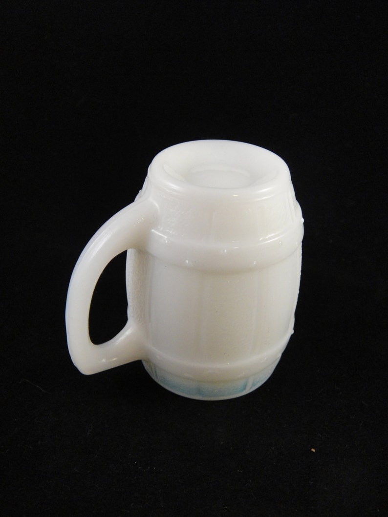 Milk Glass Toothpick Holder Barrel Shaped Etsy