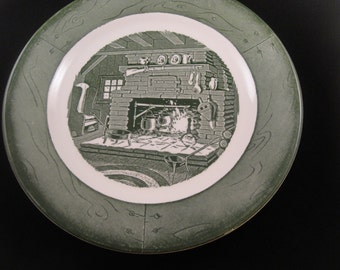Colonial Homestead Royal China Green White Dinner Plate