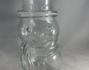 Snowman Jar Clear Glass Rubber Seal Canada