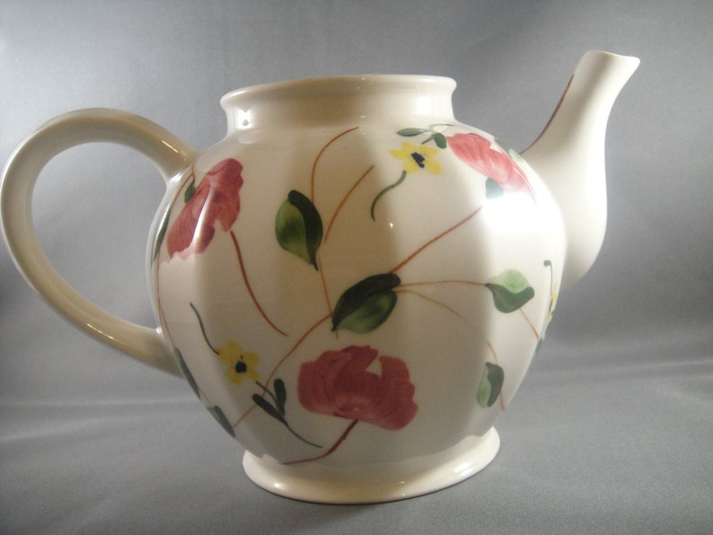 Calico Pattern Blue Ridge Southern Potteries Paneled Teapot Etsy