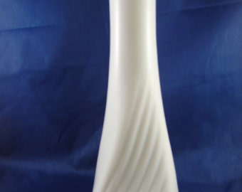 Milk Glass Swirled Base Vase