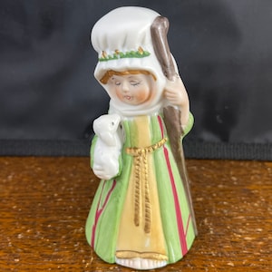 Christmas Bell Porcelain Shepard Holding Lamb