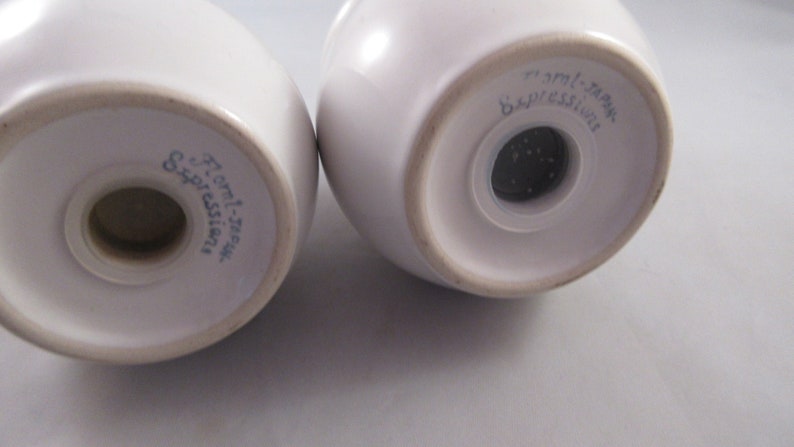 Floral Expressions Stoneware Salt and Pepper Shakers Japan
