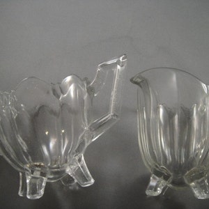 EAPG Jefferson Glass Quadruped or Chippendale Sugar and Creamer image 5