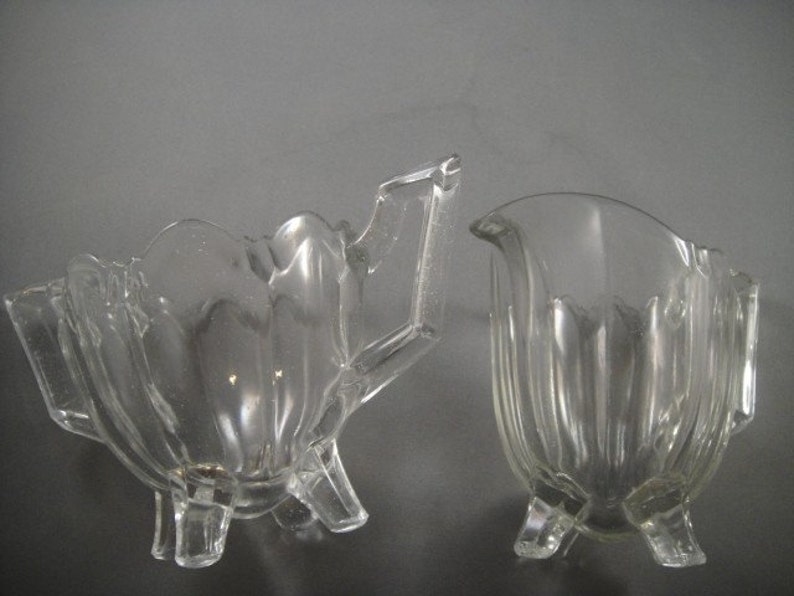 EAPG Jefferson Glass Quadruped or Chippendale Sugar and Creamer image 5