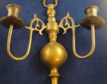 Brass Candelabra Wall Hanging For Two Candles