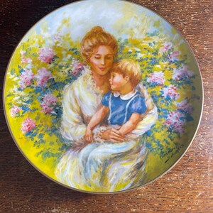 Mother Son Summer Secrets Modern Masters by Karen Schaefers Collectible Plate
