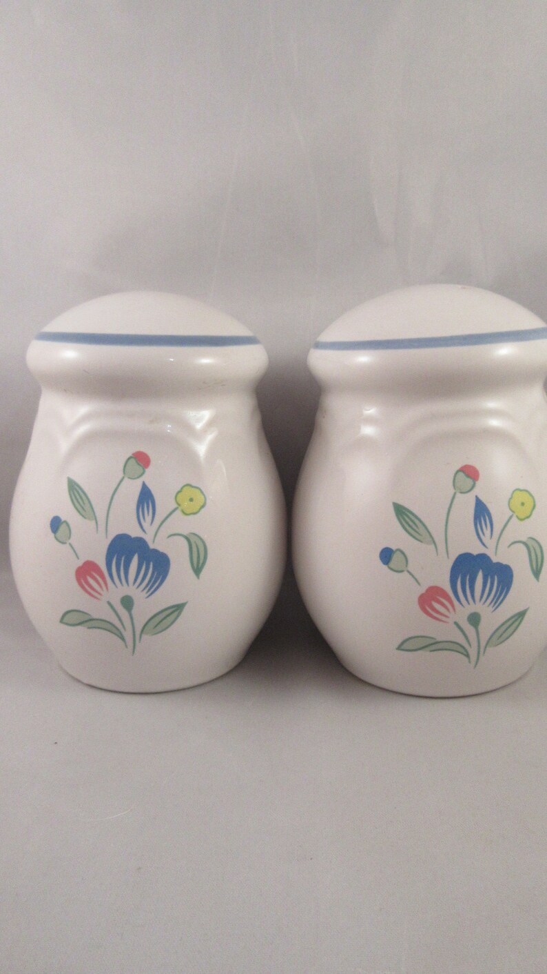 Floral Expressions Stoneware Salt and Pepper Shakers Japan