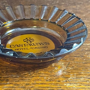 Castaways Las Vegas Nevada Souvenir Amber Glass Ashtray